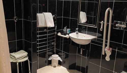 Habitación básica con 1 cama doble o 2 individuales, accesible para personas con discapacidad