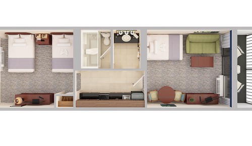 Suite, balcón, vistas al mar