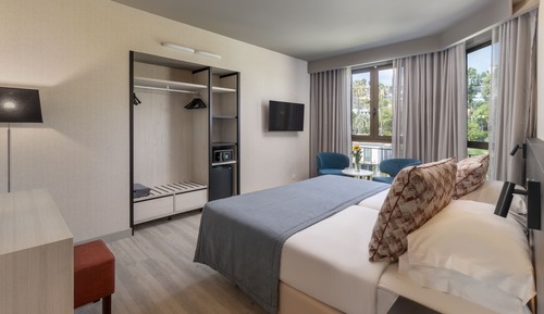 Habitación con 1 cama doble o 2 individuales, vistas al jardín