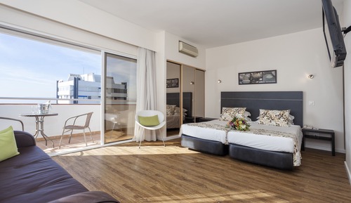 Estudio, vistas al jardín