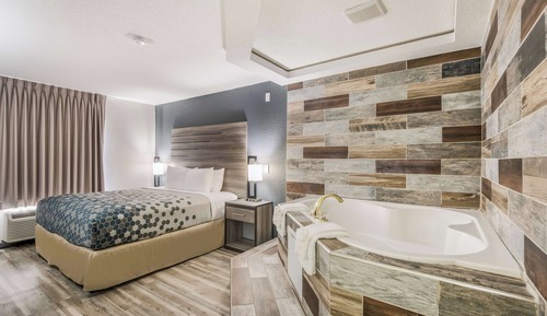 Habitación, 1 cama de matrimonio grande, bañera de hidromasaje