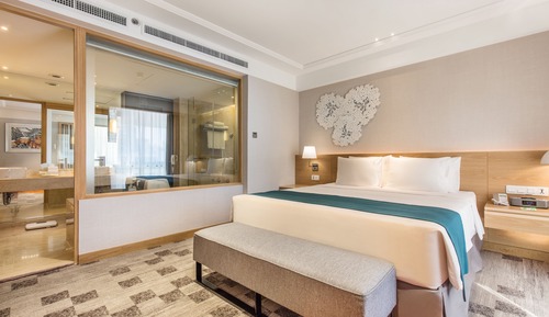 Suite, 1 cama de matrimonio grande, fumadores, bañera (Living Area)