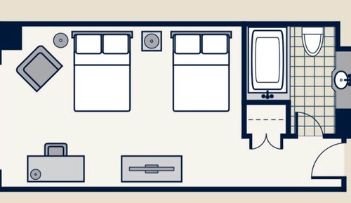 Habitación estándar, 2 camas de matrimonio, no fumadores