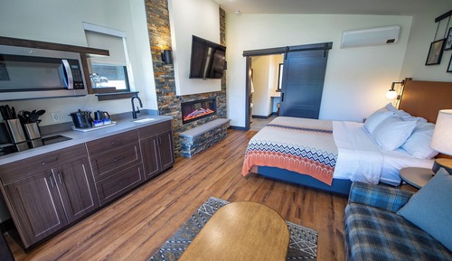 Cabaña, 1 cama de matrimonio grande con sofá cama