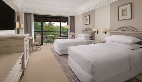 Habitación Deluxe con 2 camas individuales, 2 camas individuales, balcón, vistas al jardín