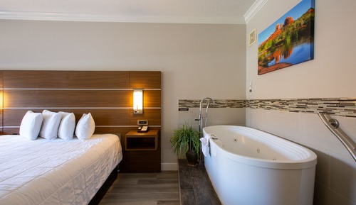 Habitación exclusiva, 1 cama de matrimonio grande, bañera de hidromasaje, planta baja