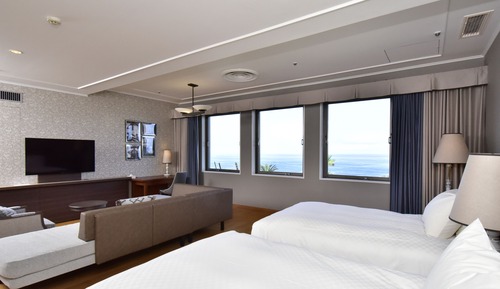 Habitación de lujo con 2 camas individuales, no fumadores, vistas parciales al mar (Main Building)
