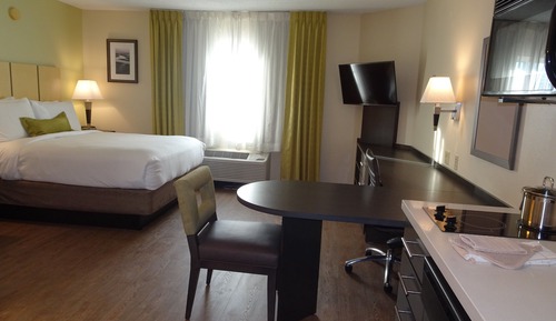 Suite estudio, 1 cama de matrimonio, cocina