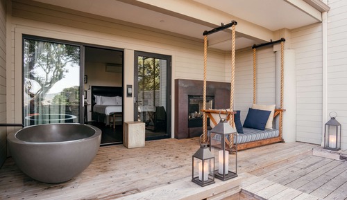 Estudio, 1 cama de matrimonio grande (Vineyard Oak with Outdoor Tub)