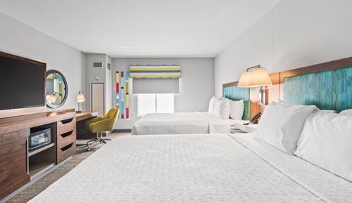 Habitación, 2 camas de matrimonio, bañera