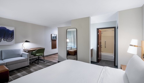 Suite estudio, 1 cama de matrimonio grande, cocina