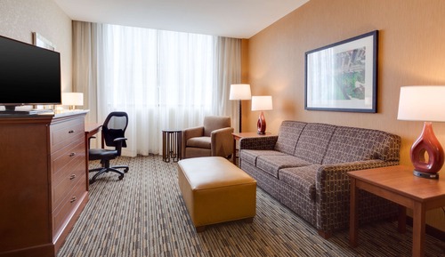 Suite Deluxe, 2 camas de matrimonio, frigorífico y microondas (Sofabed, 2 Rooms, Tub, Interior)