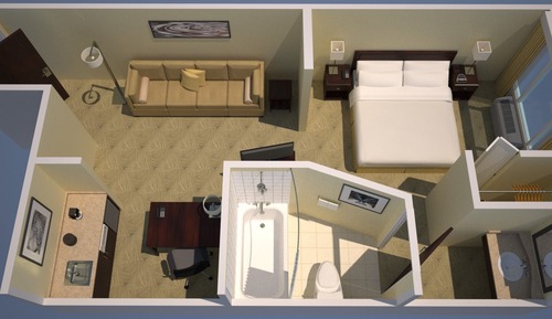 Estudio, 1 cama de matrimonio grande con sofá cama (Hearing Accessible)