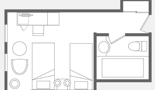 Habitación estándar con 2 camas individuales, no fumadores, vistas a la ciudad