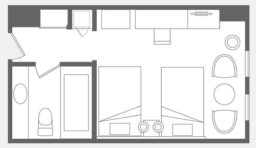 Habitación superior con 2 camas individuales, no fumadores (Kumamoto Castle View)