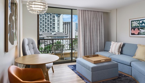 Suite junior, 1 cama de matrimonio grande con sofá cama (Waikiki View)