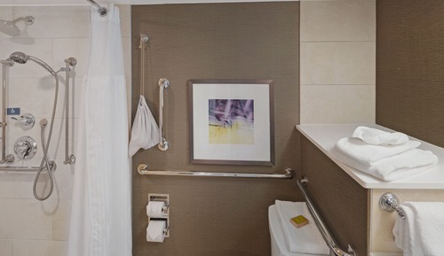 1 cama de matrimonio grande, ducha adaptada