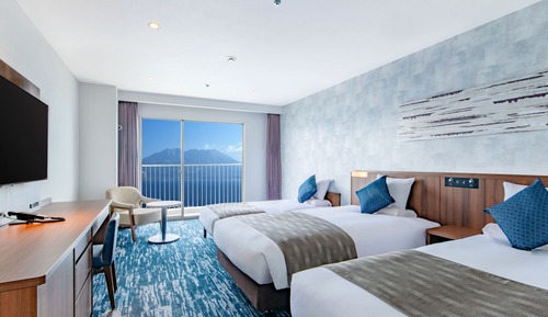 Habitación triple Deluxe, no fumadores (Family, Sakurajima View)