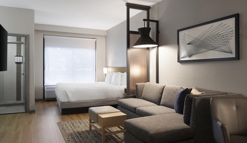 Habitación, 1 cama de matrimonio grande con sofá cama, frigorífico y microondas (Specialty)