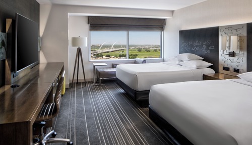 Habitación, 2 camas de matrimonio, vistas a la ciudad