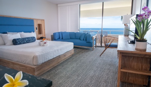 Habitación, 1 cama de matrimonio grande, frente al mar