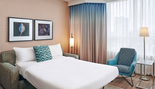 Estudio, 1 cama de matrimonio con sofá cama, no fumadores, vistas a la ciudad