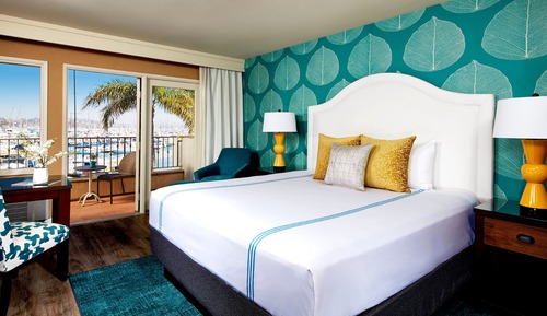 Habitación, 1 cama de matrimonio grande, vistas al puerto deportivo