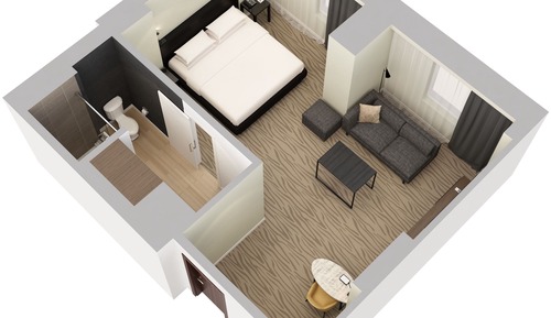 Habitación, 1 cama de matrimonio grande con sofá cama (High Floor)