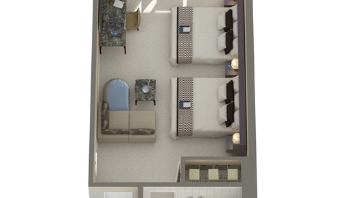 Suite, 2 camas dobles, accesible para personas con discapacidad (Vista)
