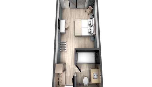 Habitación básica con 1 cama doble o 2 individuales