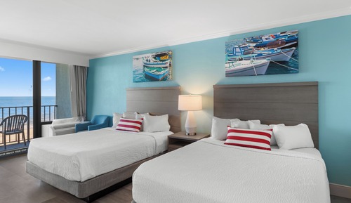 Habitación Deluxe, 2 camas de matrimonio, frente al mar (Cabana)