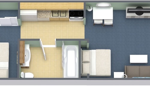Habitación estándar, 2 camas de matrimonio, frente al mar