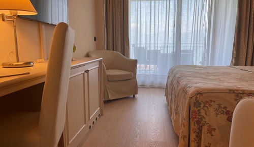 Habitación panorámica con 1 cama doble o 2 individuales, terraza, vistas al lago