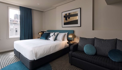 Habitación, 1 cama de matrimonio grande con sofá cama