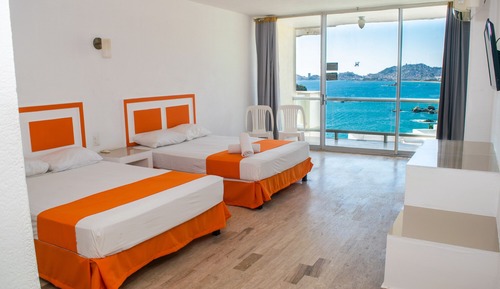 Standard Double Room, 2 Double Beds, Partial Ocean View