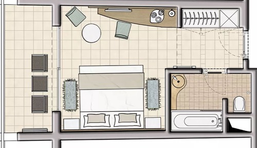 Habitación estándar con 1 cama doble o 2 individuales, baño privado, vistas al jardín