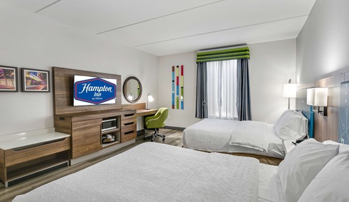 Habitación, 2 camas de matrimonio, bañera