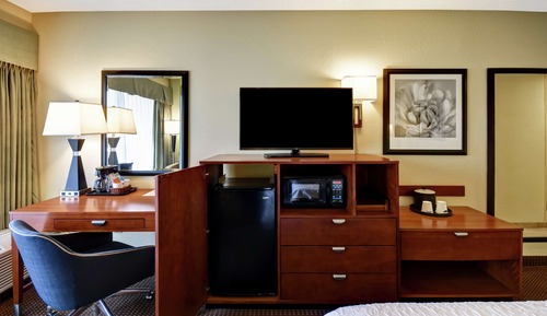 Habitación, 1 cama de matrimonio grande con sofá cama, frigorífico y microondas