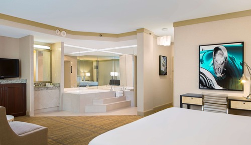 Habitación, 1 cama de matrimonio grande, bañera de hidromasaje
