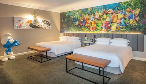 Habitación familiar, 2 camas de matrimonio (Fun Smurf)
