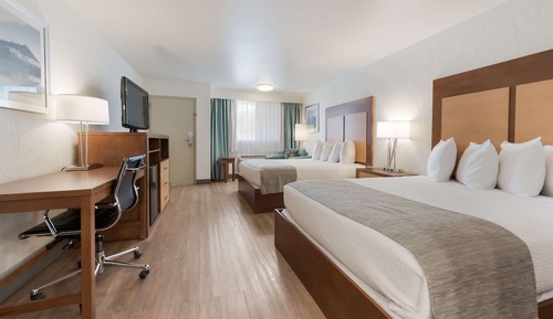 Habitación estándar, 2 camas de matrimonio, no fumadores, frigorífico y microondas (Pet Friendly)