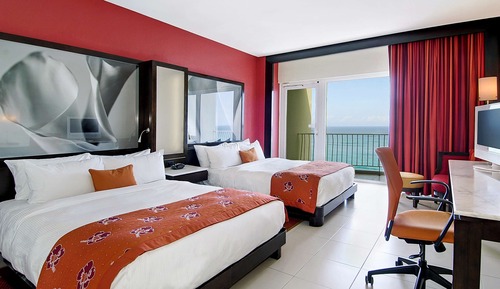 Habitación, 2 camas de matrimonio, con vistas, frente al mar