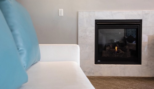 Habitación Deluxe, 1 cama de matrimonio grande con sofá cama, chimenea