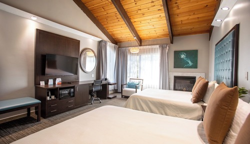 Habitación Deluxe, 2 camas de matrimonio, no fumadores, chimenea
