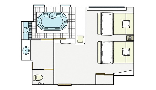 Habitación Deluxe con 2 camas individuales, no fumadores (North Wing, with view bath)