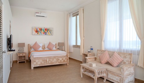 Habitación Deluxe doble, 1 cama de matrimonio grande, terraza, mirando al mar