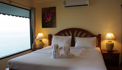 Habitación, 1 cama de matrimonio grande, vistas al mar