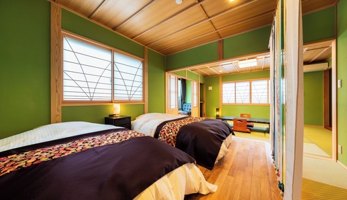 Habitación con 2 camas individuales (Japanese Western with Open-bath,Jyoto)