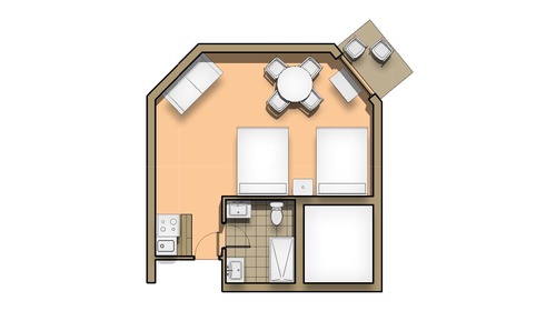 Habitación, varias camas