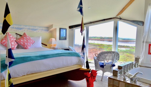 Habitación romántica, 1 cama de matrimonio grande, bañera, vistas al río